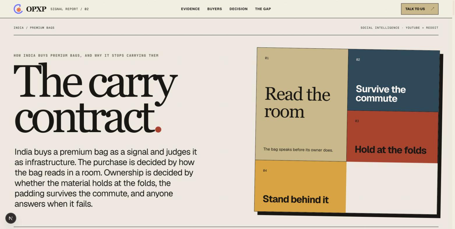 The Carry Contract — opening spread